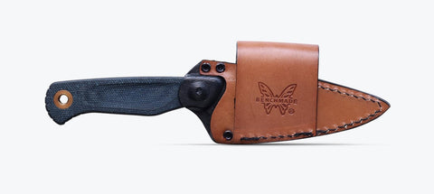 Benchmade 203-04 Dacian Stonewash – MagnaCut Fixed Blade mit Denim Micarta & Lederscheide