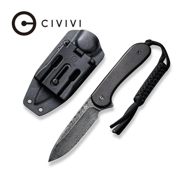 CIVIVI Fixed Blade Elementum Ebony Damascus C2105-DS1