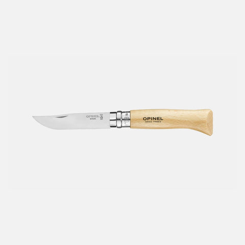 Opinel Inox Taschenmesser N°08 – Klassiker mit rostfreier Edelstahlklinge & Buchenholzgriff