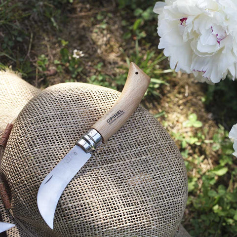 Opinel Gartenmesser N°08 – Hippe-Messer mit gebogener Edelstahlklinge zum Veredeln & Zurückschneiden