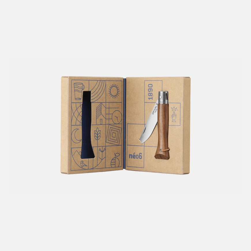 Opinel néo6 Opiflex Taschenmesser Nussbaum 7 cm – Sicheres EDC, Made in France
