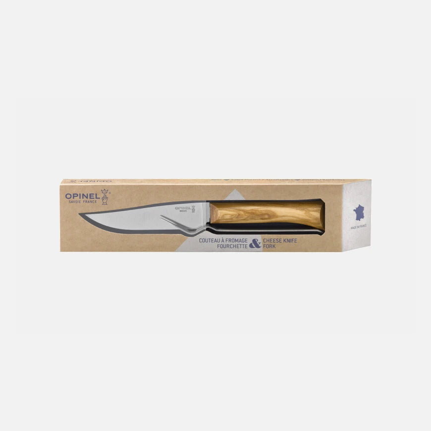 Opinel Käseset Olivenholz – Käsemesser & Gabel – Geschenkidee – Made in France