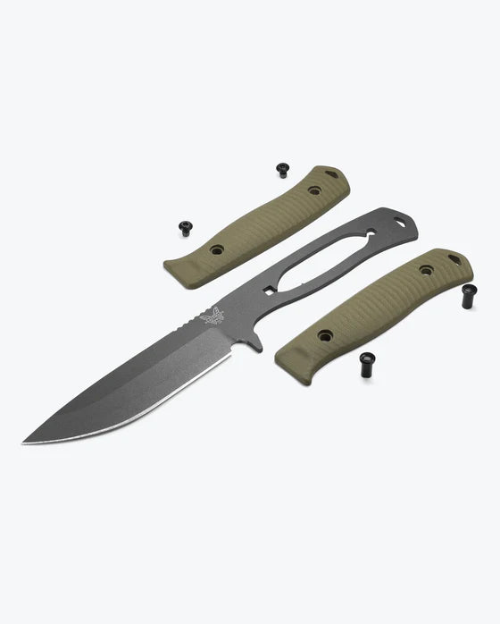 Benchmade 539GY Anonimus – CPM-CruWear Bushcraft Messer, OD Green G10 Griff