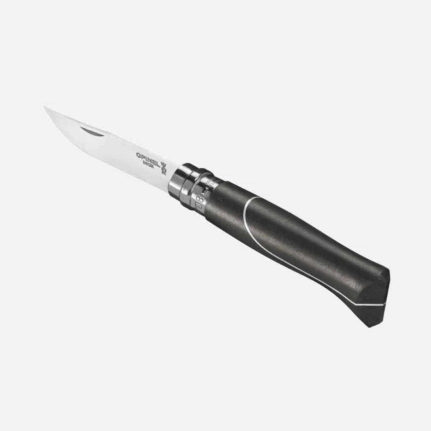 Opinel N°08 Ellipse – Luxus-Taschenmesser aus Ebenholz & Aluminium mit Geschenkbox