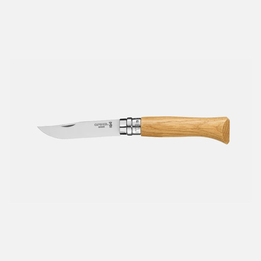Opinel N°08 Eiche – Zeitloses Taschenmesser mit Edelstahlklinge & Griff aus französischer Eiche