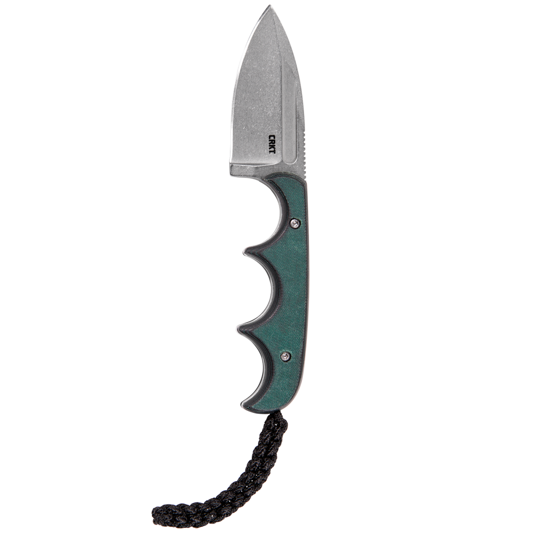 CRKT Minimalist Spear Point Neck Knife – Kompaktes feststehendes Messer mit 8Cr13MoV & Kunststoffgriff