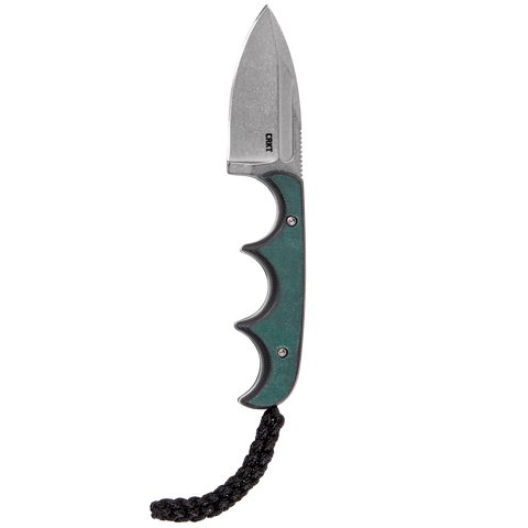 CRKT Minimalist Spear Point Neck Knife – Kompaktes feststehendes Messer mit 8Cr13MoV & Kunststoffgriff