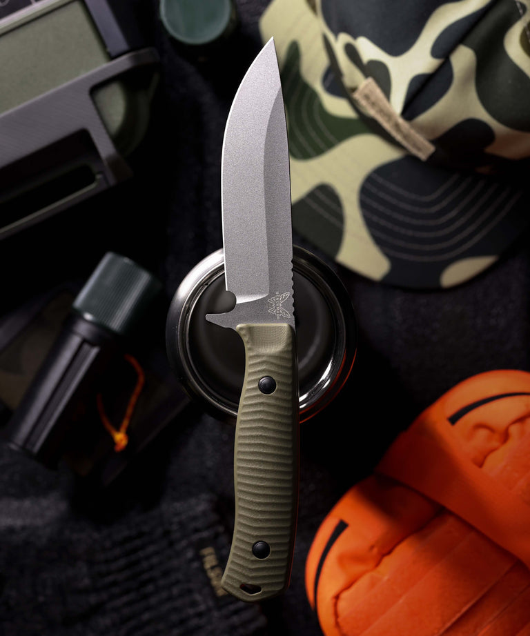 Benchmade 539GY Anonimus – CPM-CruWear Bushcraft Messer, OD Green G10 Griff