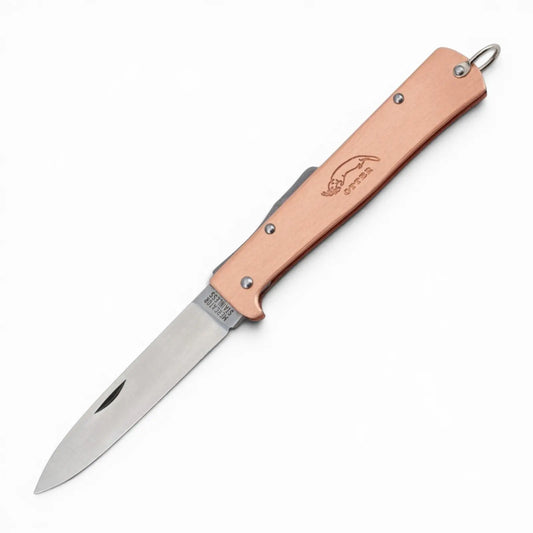 OTTER Mercator Kupfer – Klappmesser mit Kupfergriff, Backlock, §42a konform, Solingen Otter