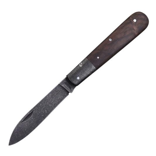 OTTER Steiger Wurzelwalnuss – Klappmesser mit C75 Stone Wash & Fat Carbon, §42a konform, Solingen Otter
