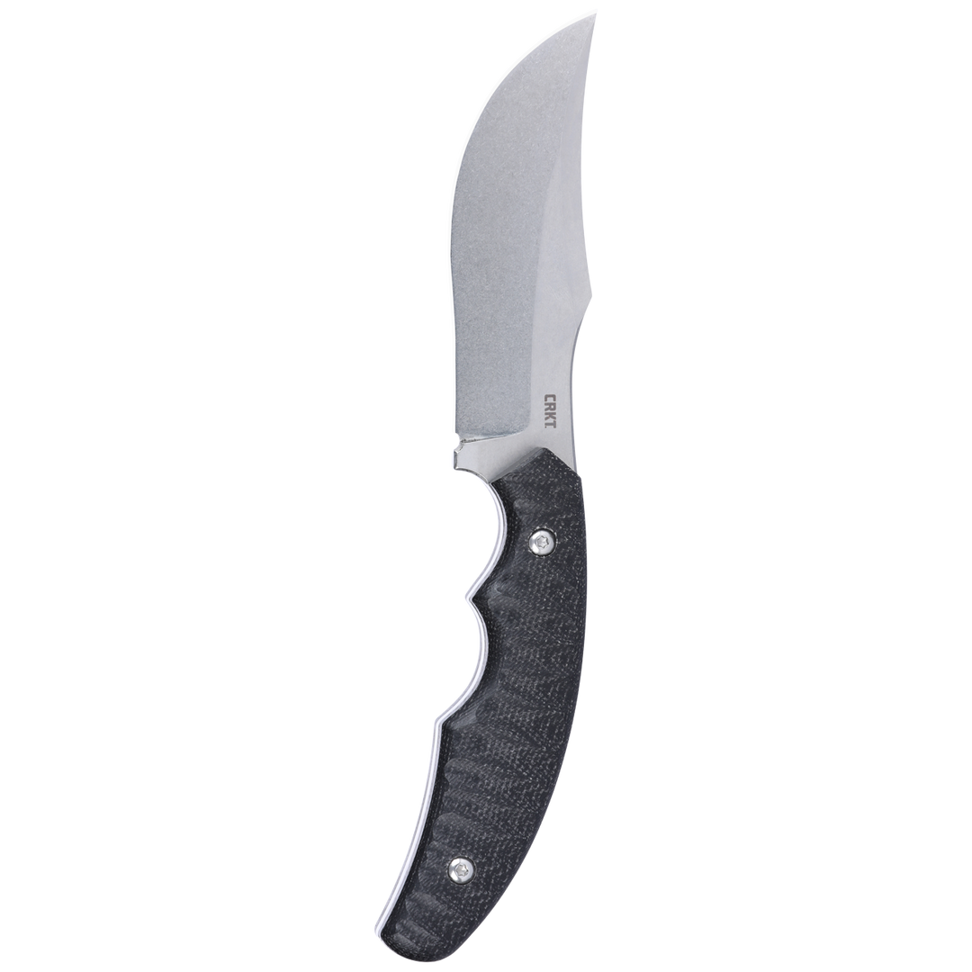 CRKT Burrower Black Micarta feststehendes Messer – D2 Clippoint Outdoor- & EDC Messer mit Kydexscheide