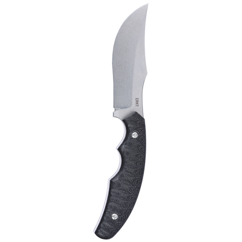 CRKT Burrower Black Micarta feststehendes Messer – D2 Clippoint Outdoor- & EDC Messer mit Kydexscheide