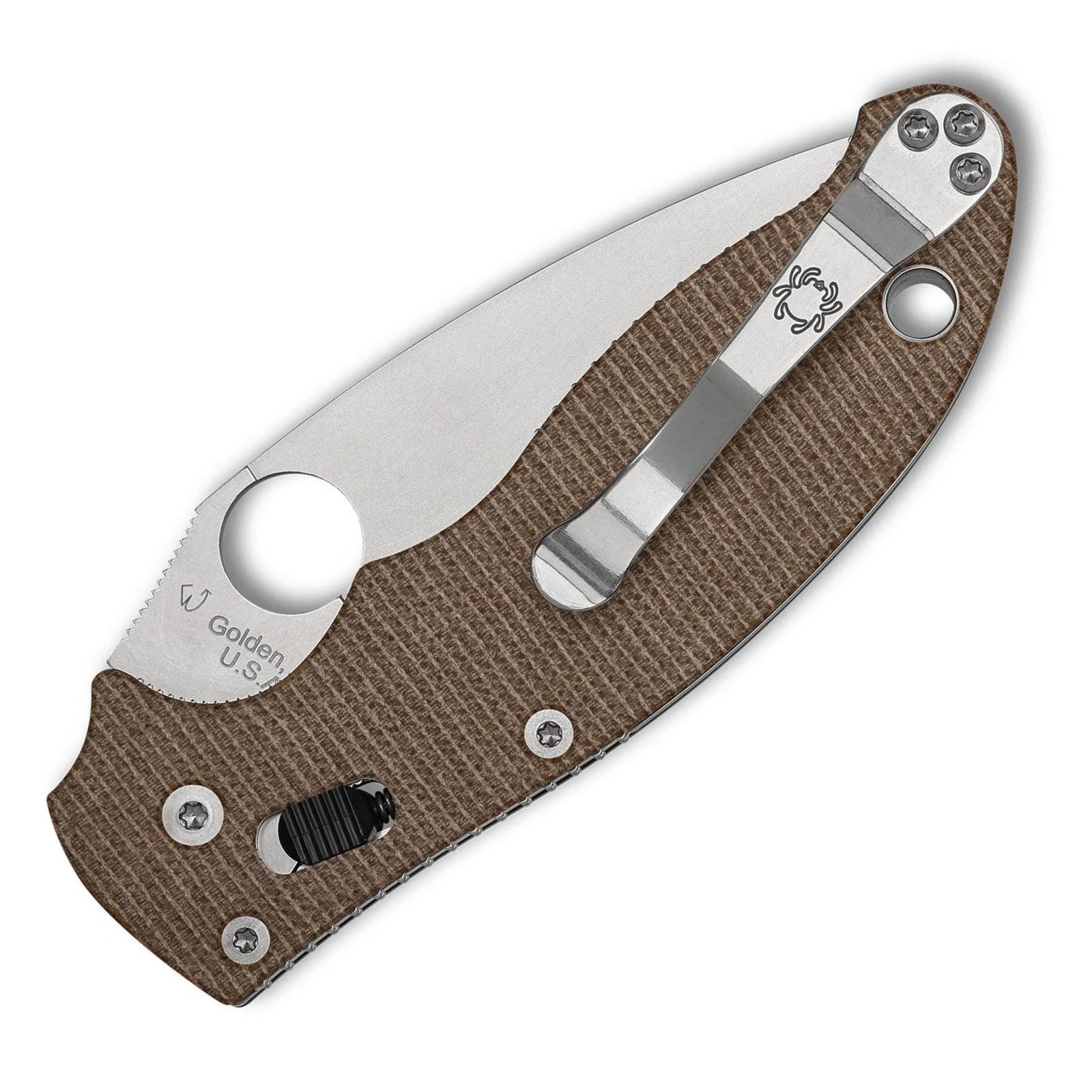 Spyderco Manix 2 CruCarta – CPM Cru-Wear mit braunem Canvas-Micarta