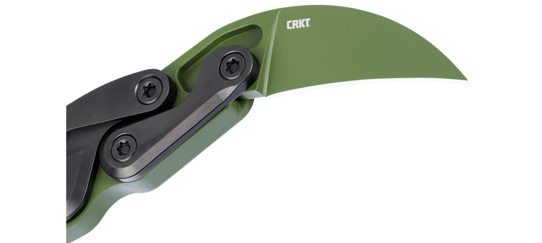 CRKT Provoke® 4040BG Karambit – D2 Stahl, Green Aluminum, Kinematic®