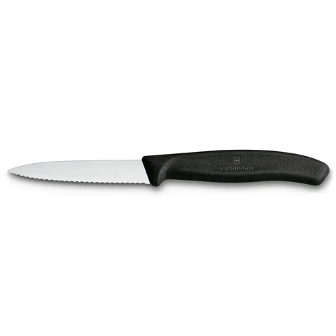 Victorinox Swiss Classic Gemüsemesser mittelspitz Wellenschliff 8 cm – Rostfrei, spülmaschinenfest, Made in Switzerland Victorinox