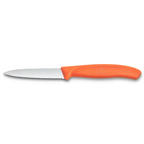 Victorinox Swiss Classic Gemüsemesser mittelspitz Wellenschliff 8 cm – Rostfrei, spülmaschinenfest, Made in Switzerland Victorinox