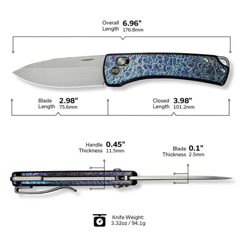 WE Knife Nightblade WE22046-4 – geschlossenes Messer mit Flamed-Titanium-Griff