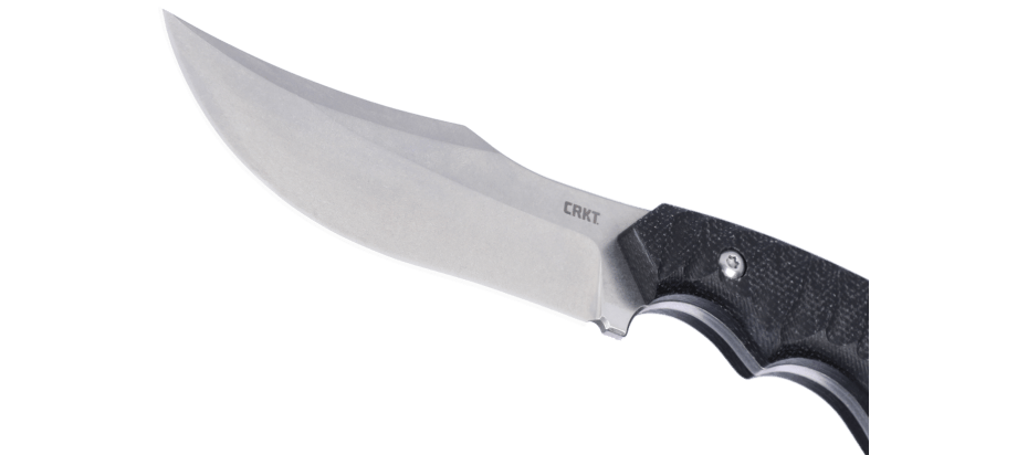 CRKT Burrower Black Micarta feststehendes Messer – D2 Clippoint Outdoor- & EDC Messer mit Kydexscheide